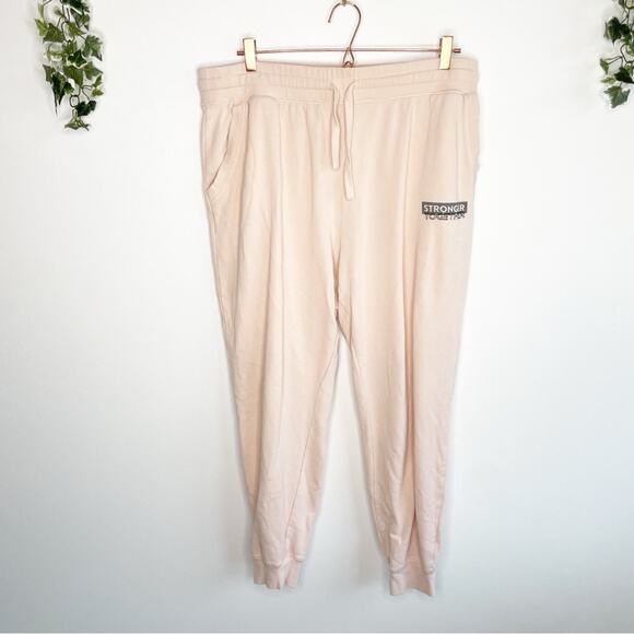 PELOTON Light Pink Graphic Sweatpants Joggers Size XL - Picture 2 of 7
